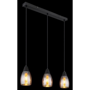 Lustra suspendata design modern REID negru, chihlimbar - Img 2