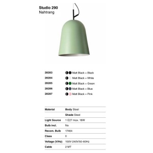 Lustra suspendata design modern Studio 290 verde 160977 universul-luminii.ro