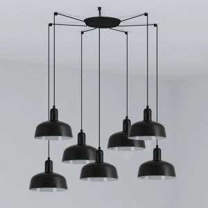 Lustra suspendata design modern TATAWIN S 7L negru