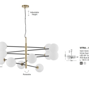 Lustra suspendata design modern VITRA 12L 138737 universul-luminii.ro