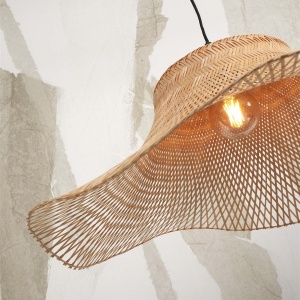 Lustra suspendata din bambus Ibiza L 65cm, natur 231627 universul-luminii.ro