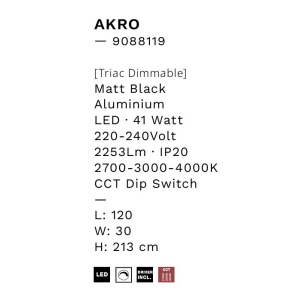 Lustra suspendata LED CCT design modern AKRO negru 245757 universul-luminii.ro