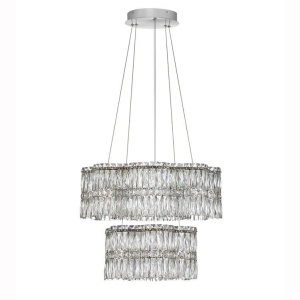 Lustra suspendata LED crom, cristale sticla NUVIA 60cm