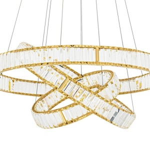 Lustra suspendata LED design ambiental Ring TRIPLES auriu - Img 13