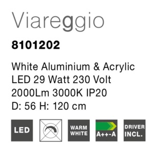 Lustra suspendata LED design modern Viarregio alb - Img 4