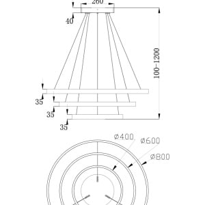 Lustra suspendata LED design tehnic Rim negru MYMOD058PL-L100B4K 196117 universul-luminii.ro