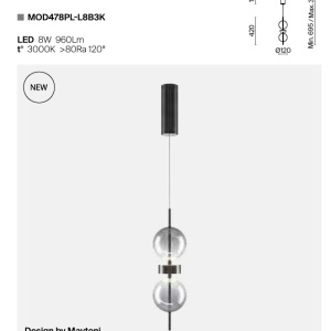 Lustra suspendata LED Double Moon - Img 2