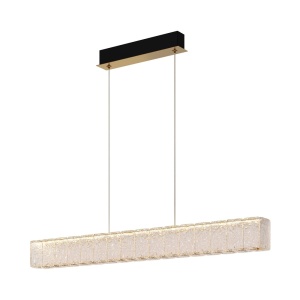 Lustra suspendata LED metal auriu, sticla Majesty