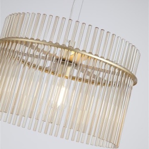 Lustra suspendata metal auriu, tije din sticla Swizzle 622927 universul-luminii.ro