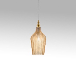 Lustra suspendata, Pendul CLEOFE ambra, alb, cobalt sau ecru - Img 4
