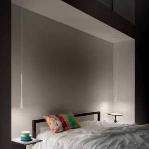 Lustra suspendata, Pendul LED slim DAFNE H-40cm alb, negru sau auriu 230267 universul-luminii.ro