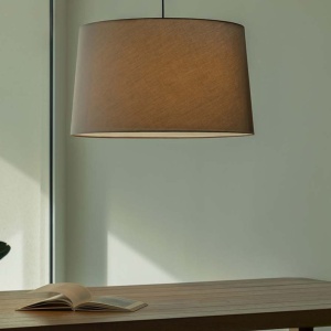 Lustra suspendata XL abajur textil 64cm WINDSOR negru, gri - Img 2