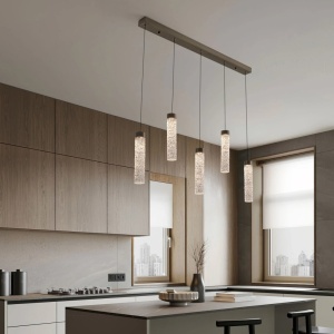 Lustra tavan cu pendule LED ZELON, alama antic
