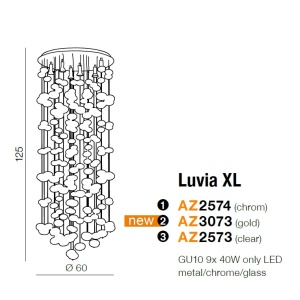 Lustra XL moderna design deosebit 60cm Luvia auriu ZZ AZ3073 79887 universul-luminii.ro