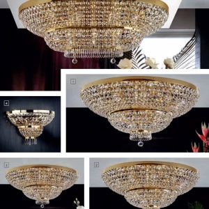 Lustra XXL aplicata cristal Schöler design de lux Sheraton 120x90cm, 24K gold plated 96377 universul-luminii.ro