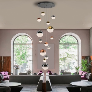Lustra XXL cu 14 pendule LED dimabila cu telecomanda Sphere SV-793258GD 88567 universul-luminii.ro