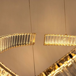 Lustra XXL suspendata LED design ambiental Ring LINE 8 auriu 222227 universul-luminii.ro