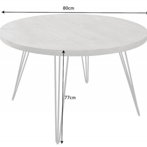 Masa bistro design industrial vintage Scorpion 80cm Mango, gri - Img 6