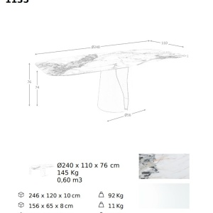 Masa deosebita design LUX Oval Barrel 240cm - Img 3