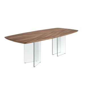 Masa dining design LUX Glass and Walnut 220x110cm - Img 7