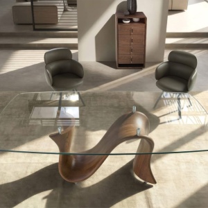 Masa dining design LUX Walnut 220x100cm - Img 5