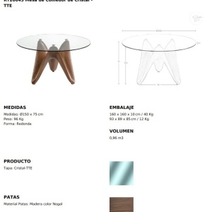 Masa dining design modern Walnut Round 150cm - Img 6