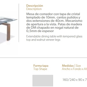 Masa dining extensibila design modern Walnut, 160-240x90cm AC-DT638B - Img 2