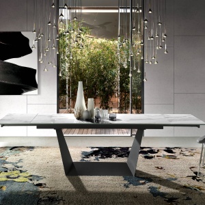 Masa dining extensibila design ultra-modern Ceramic, 180-225-270x90cm AC-DT777 - Img 5