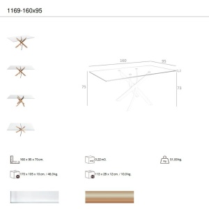 Masa dreptunghiulara design modern Veola auriu roze 160x95cm - Img 4