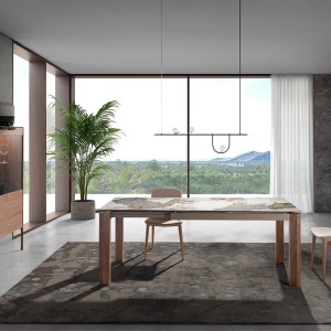 Masa extensibila deosebita design LUX Porcelain Marble 140-200cm - Img 3