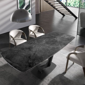 Masa extensibila deosebita design LUX Porcelain Marble 160-240cm - Img 5