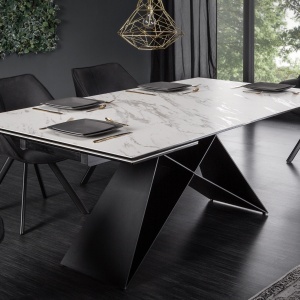 Masa extensibila design extravagant Prometheus 180-260cm, gri alb - Img 3