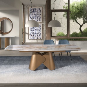 Masa extensibila design LUX Porcelain Marble 180-270cm - Img 8