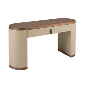 Masa machiaj design LUX Walnut-Leatherette Mink