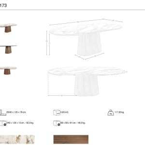 Masa marmura portelanata Walnut 240x120cm - Img 8