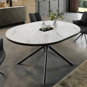 Masa ovala extensibila, Ceramica Alba, MIKADO 120-160cm A-46503 VC