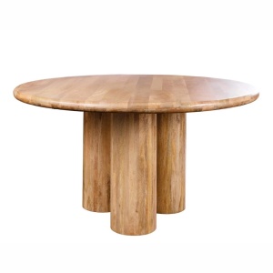 Masa rotunda ART DECO 140cm lemn masiv de mango natural - Img 2
