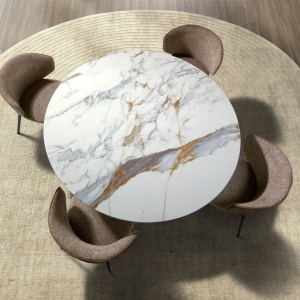 Masa rotunda design LUX Porcelain Marble 140cm - Img 6