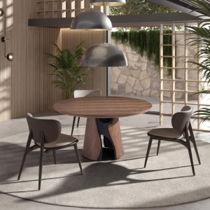 Masa rotunda design LUX Walnut 140cm - Img 3