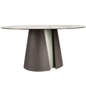 Masa rotunda Porcelain Marble Dark ash oak 150cm - Img 5