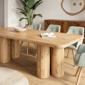 Masa sufragerie ART DECO 240cm lemn masiv de mango natural - Img 5