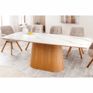 Masa sufragerie, Ceramica Alba, Furnir Stejar, UNIQUE 200cm A-45142 VC