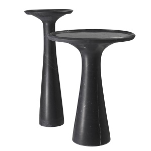 Masuta auxiliara design LUX din marmura neagra Pompano high - Img 4