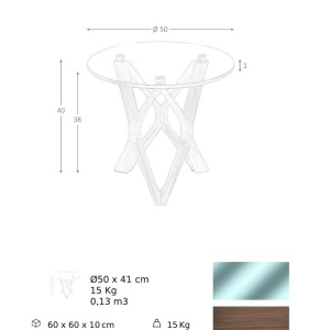 Masuta auxiliara design minimalist Walnut - Img 3