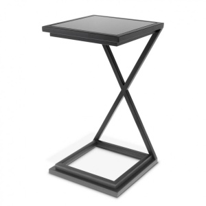 Masuta de cafea design LUX Cross, gunmetal 33x33cm 109687 HZ