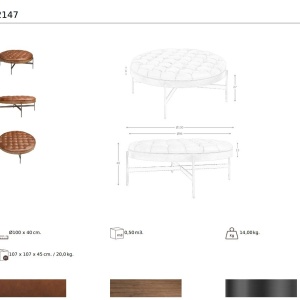 Masuta de cafea design LUX Dark Brown Leather - Img 7