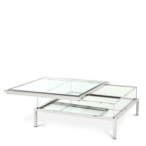 Masuta de cafea design LUX Harvey argintiu 100x100cm 108980 HZ