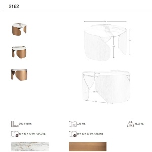 Masuta de cafea design LUX Porcelain Marble 80cm - Img 9