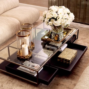 Masuta de cafea design LUX Roxton, negru - Img 3