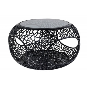 Masuta de cafea design modern Spin 40cm negru